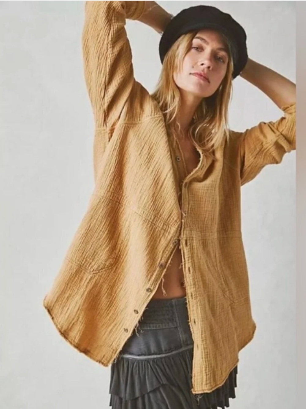 FREE PEOPLE We The Free Summer Daydream Buttondown Tunic - NWT - Size Small S